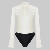 SILK  HIGH COLLAR BODYSUIT