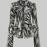 ZEBRA PRINT SHEER SHIRT