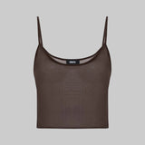 SHEER CAMI TOP IN BROWN