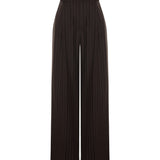 WIDE-LEG PINSTRIPE WOOL BLEND PANTS