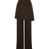 ASYMMETRIC SKIRT WOOL-BLEND PANTS