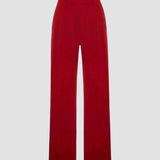 WIDE-LEG PINSTRIPE WOOL BLEND PANTS