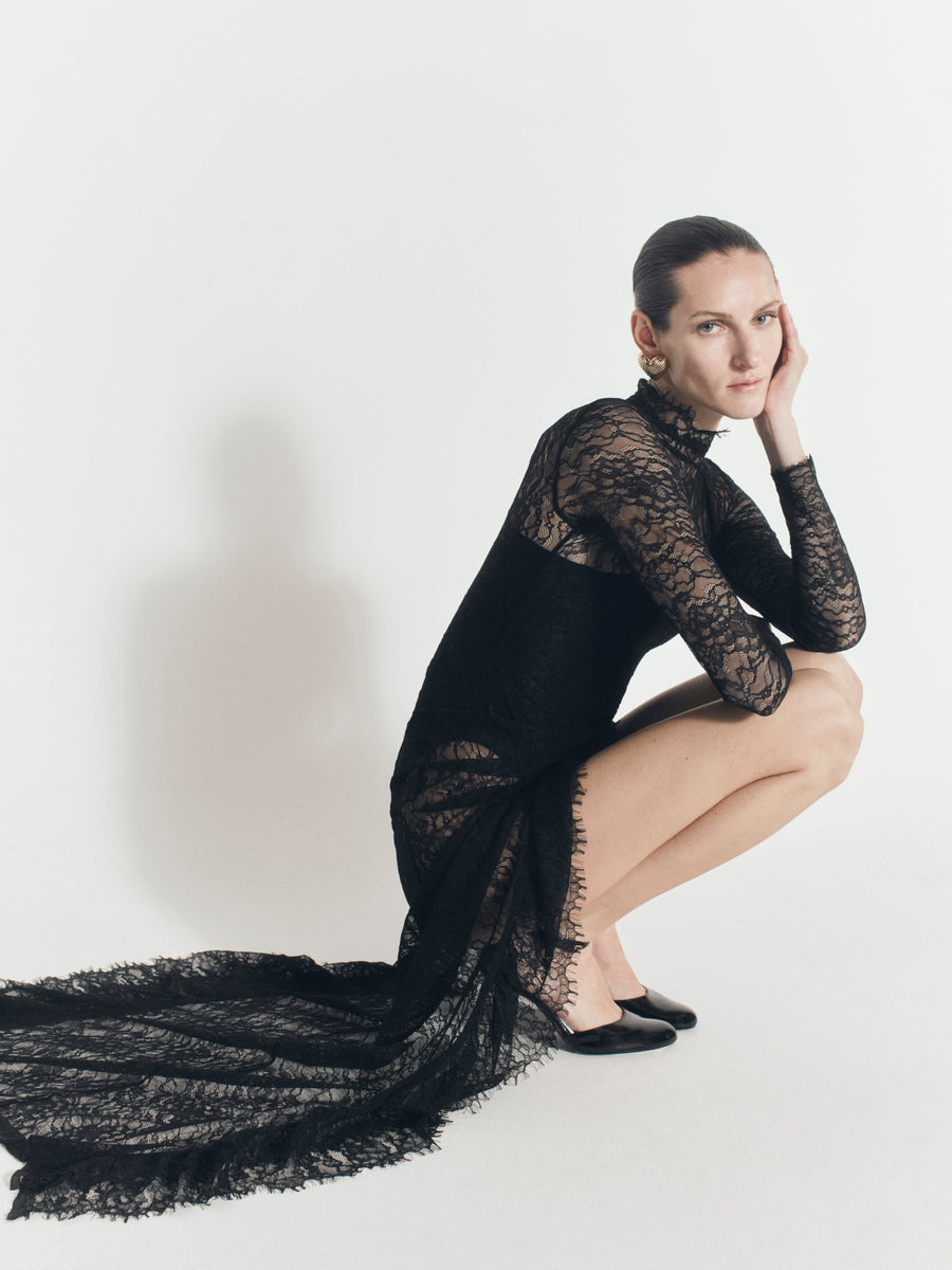 SLIT LACE DRESS