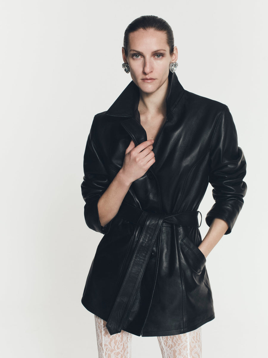 LEATHER TRENCHCOAT