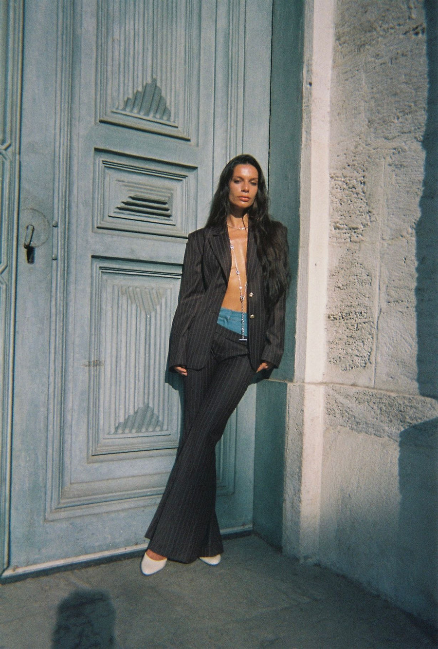 PINSTRIPE ROSE BLAZER