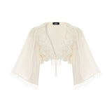 LOVER SATIN  LACE TOP IN WHITE