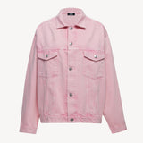 BOYFRIEND DENIM JACKET IN BABY PINK