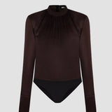 SILK  HIGH COLLAR BODYSUIT