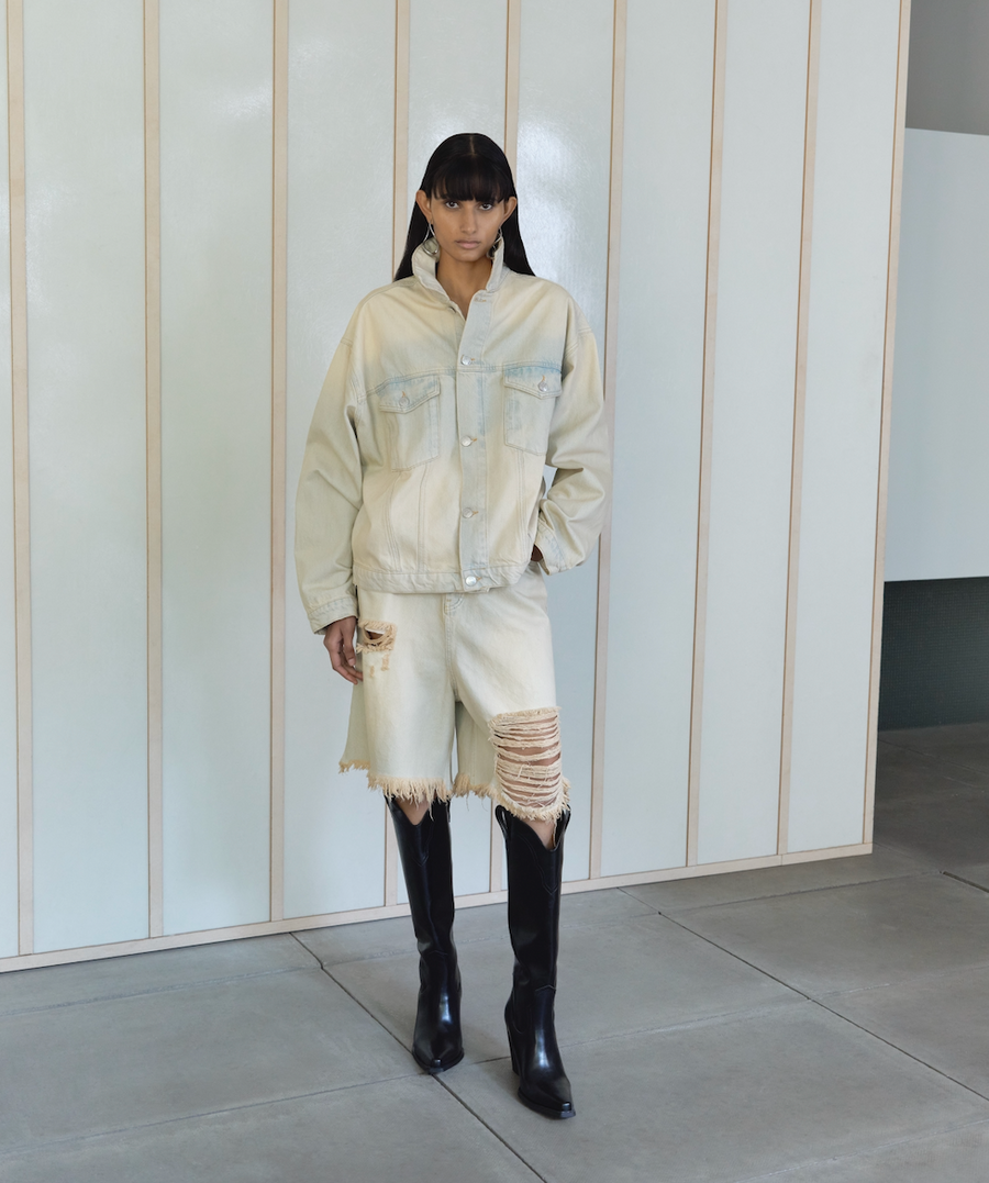 BOYFRIEND DENIM JACKET IN ASH
