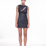 CUT OUT DRESS IN DENIM