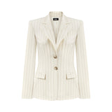 SHARP SILHOUETTE WOOL BLEND BLAZER