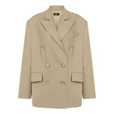 Bej Kruvaze Blazer Ceket