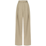 PLEATED WIDE LEG PANTS IN BEIGE