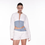SIDE SHOW DOUBLE SHORTS IN WHITE