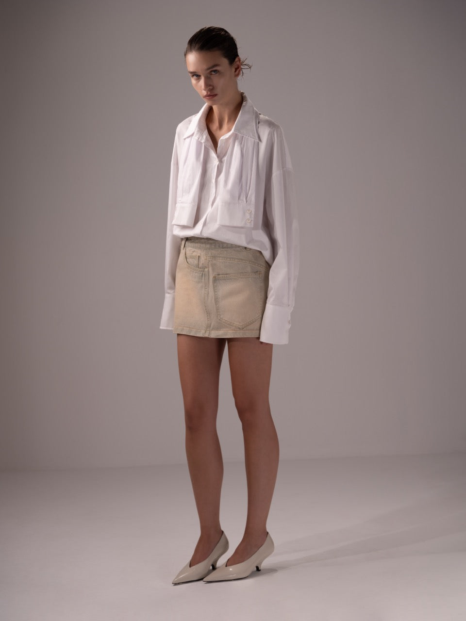 CUFF COLLAR BOYFRIEND SHIRT