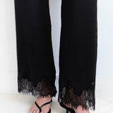 BABY SATIN LACE PANTS IN BLACK