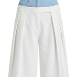 DOUBLE WAISTED BERMUDA SHORT IN WHITE