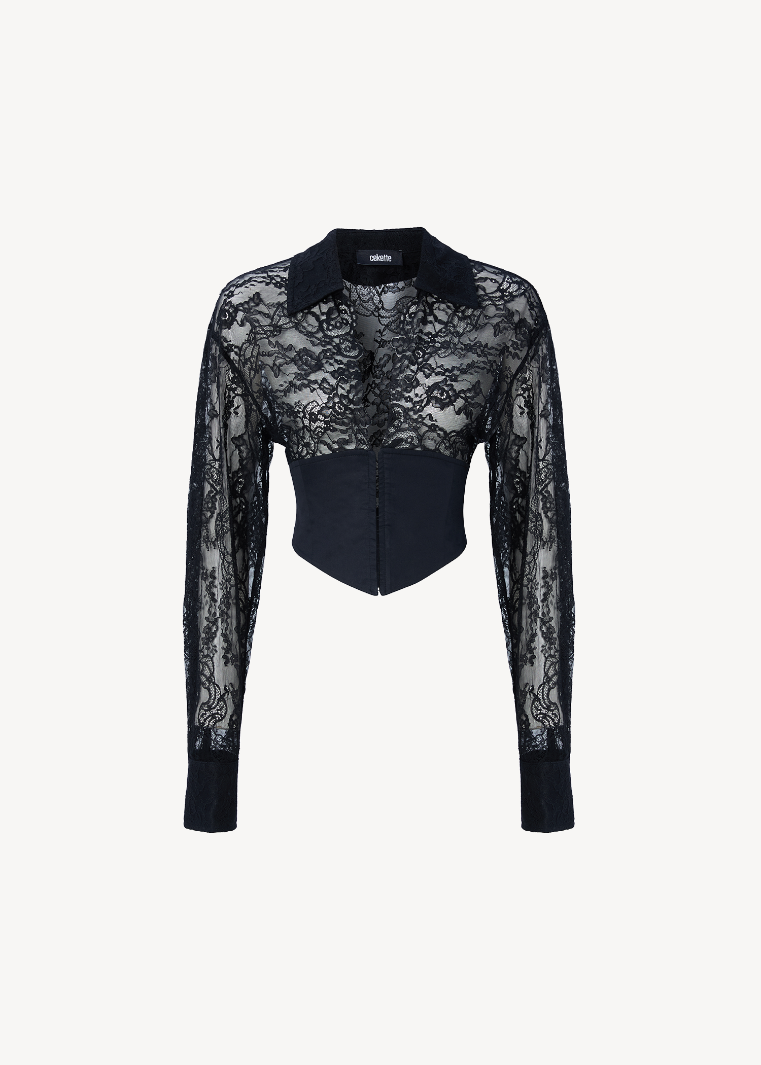 LACE NINA SHIRT IN BLACK