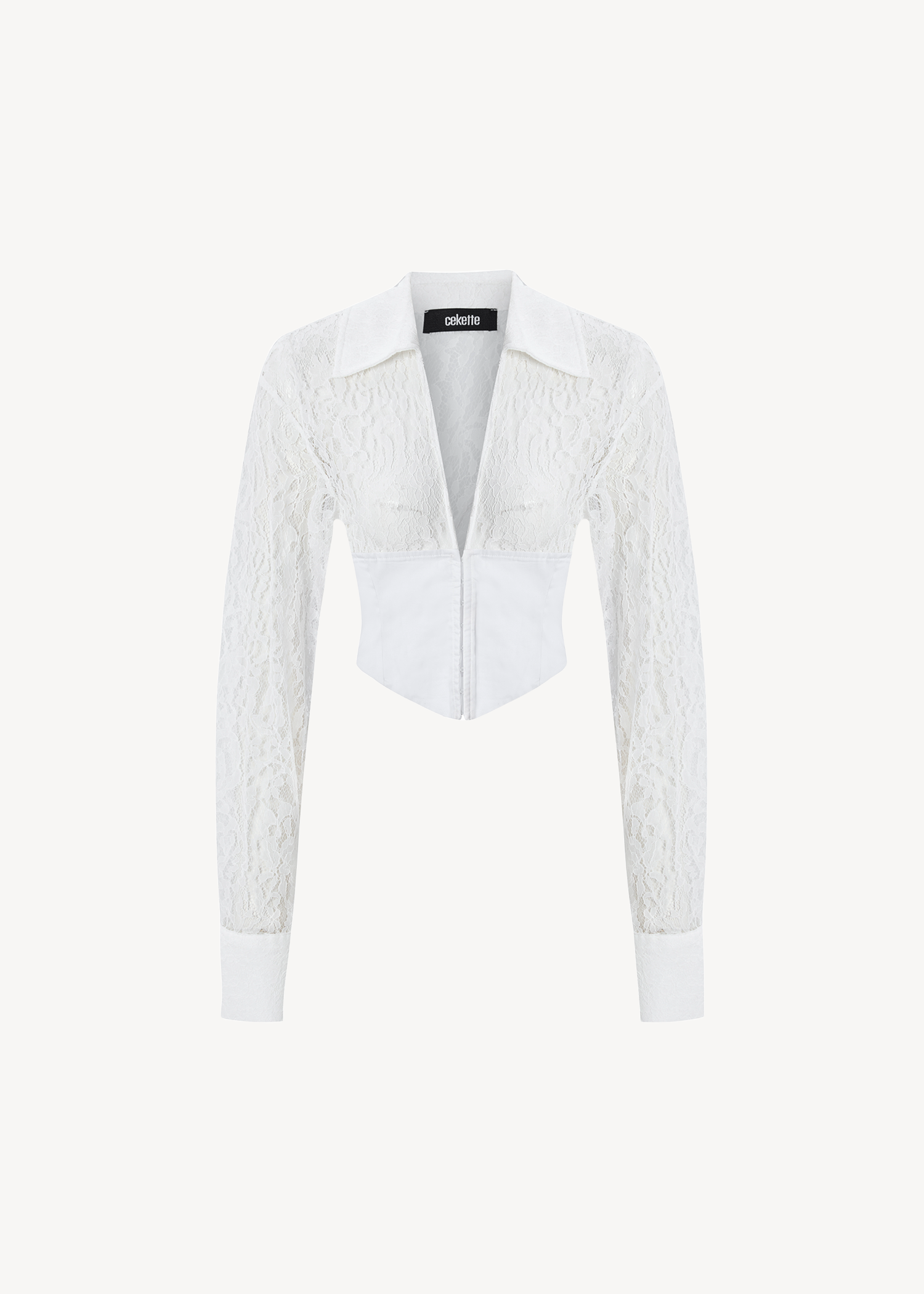 LACE NINA SHIRT IN WHITE