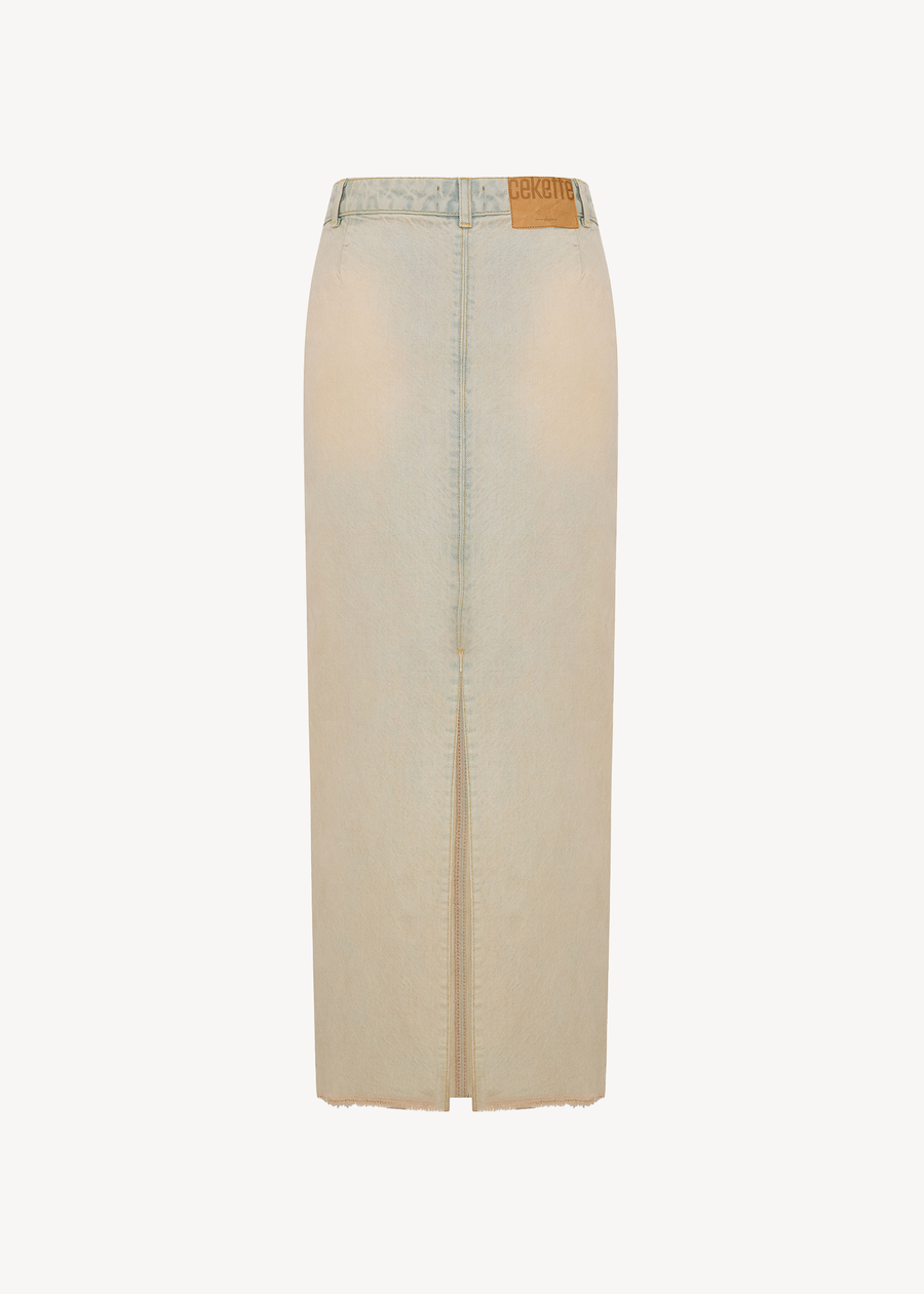 SIDE CHICK LONG SKIRT IN ASH