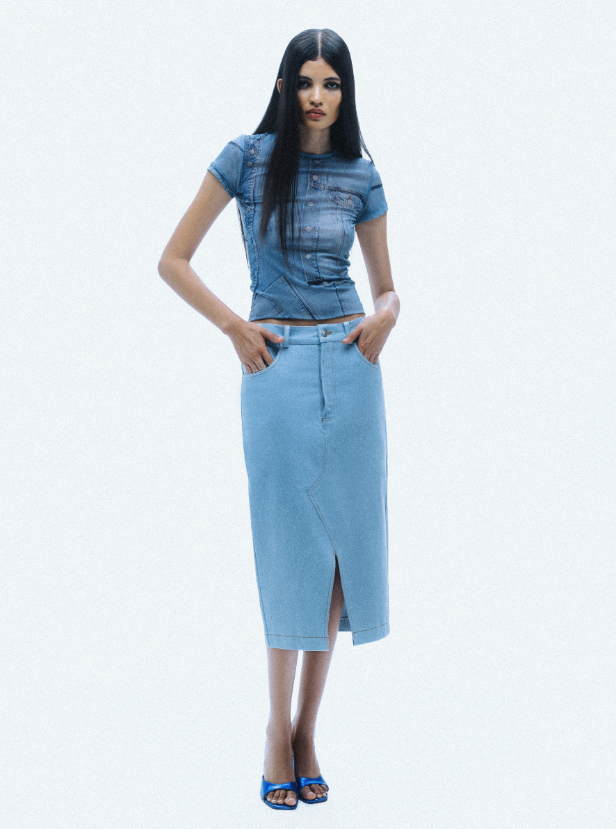 MIDI DENIM SKIRT