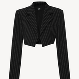 Ariana Çizgili Crop Blazer Ceket