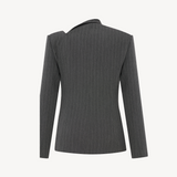 PINSTRIPE ASYMMETRIC BLAZER