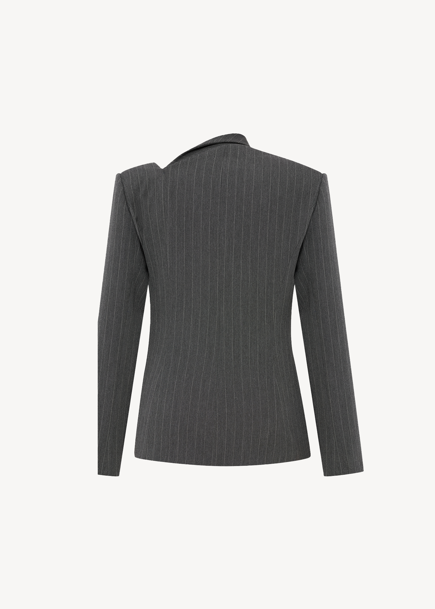 PINSTRIPE ASYMMETRIC BLAZER