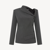 PINSTRIPE ASYMMETRIC BLAZER