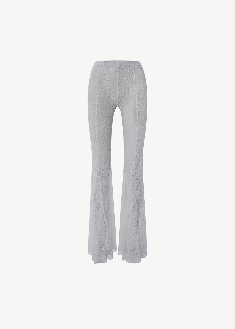 LACE FLARED TIGHTS IN WHITE