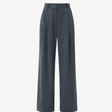 PINSTRIPE BOYFRIEND PANTS IN GREY