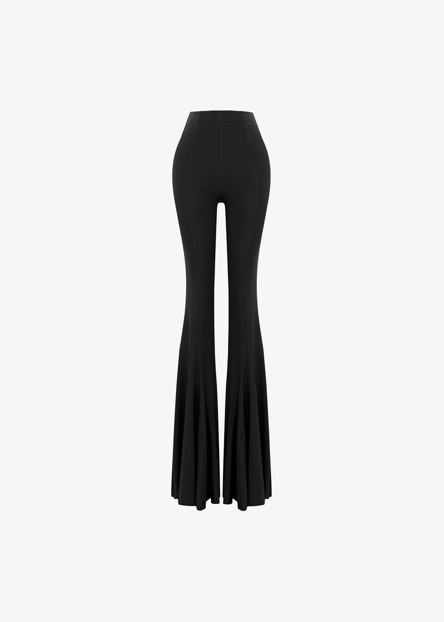JERSEY FLARED PANTS IN BLACK