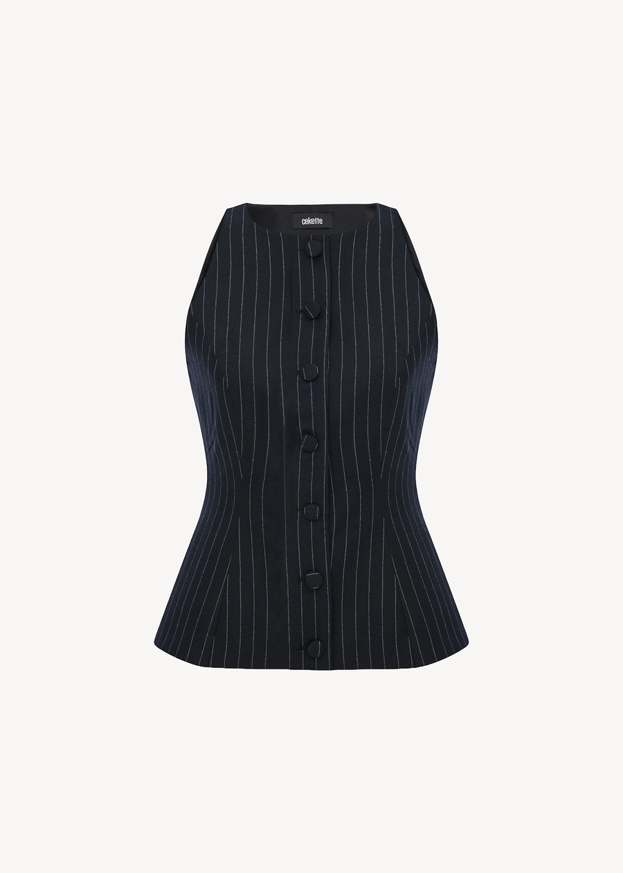 PINSTRIPE WOOLBLEND VEST