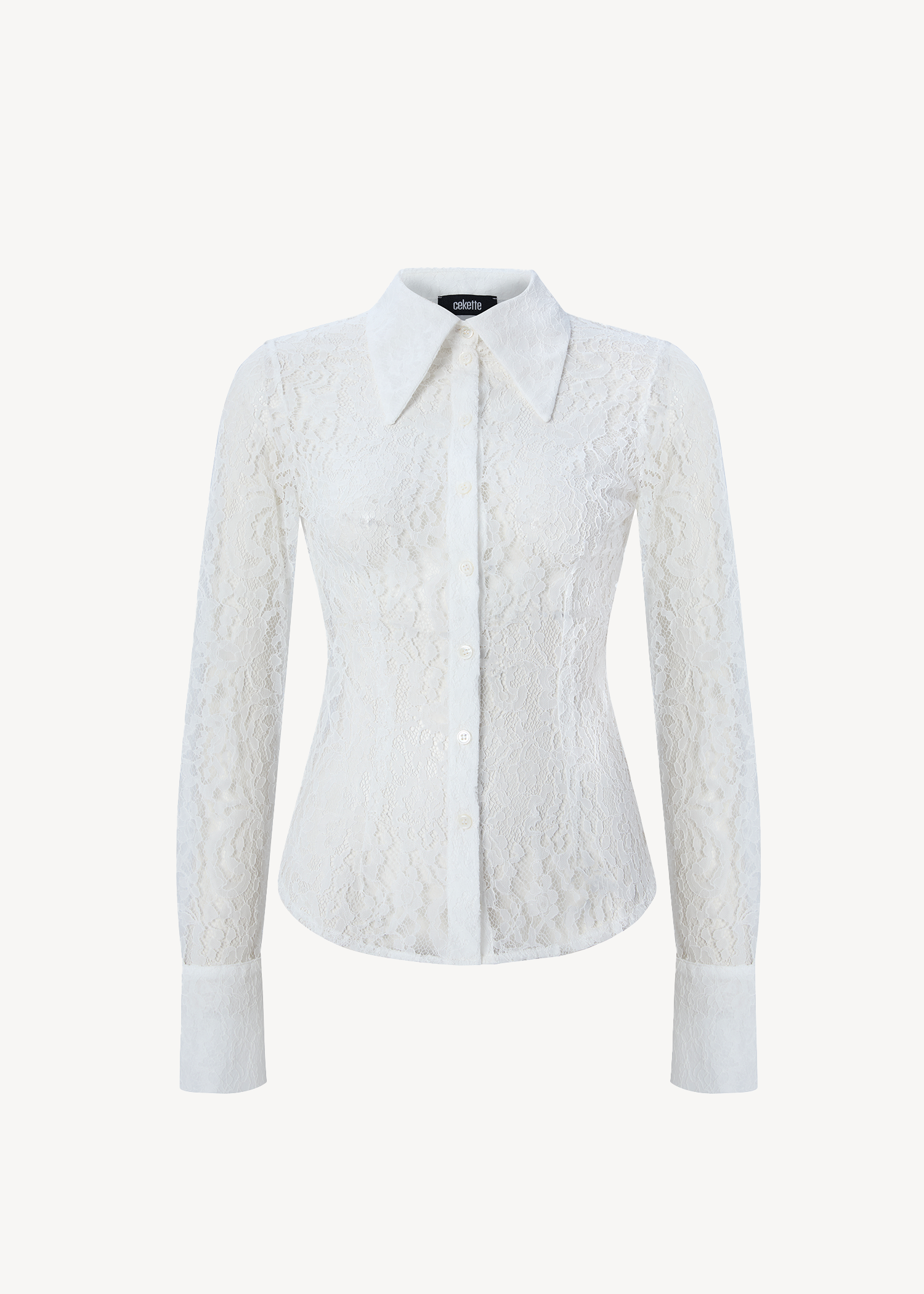 WIDE COLLAR LACE SHIRT