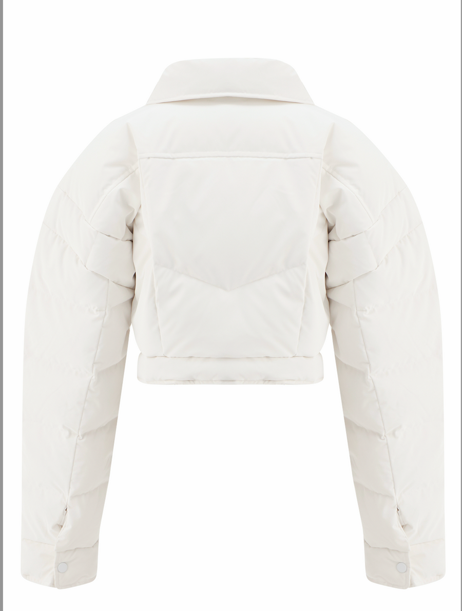 CROPPED PUFFER IN WHITE