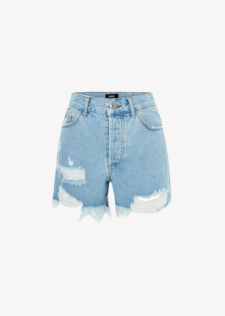 BABY BLUE DENIM SHORTS