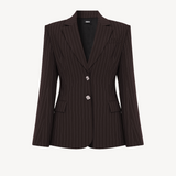 PINSTRIPE ROSE BLAZER in Brown