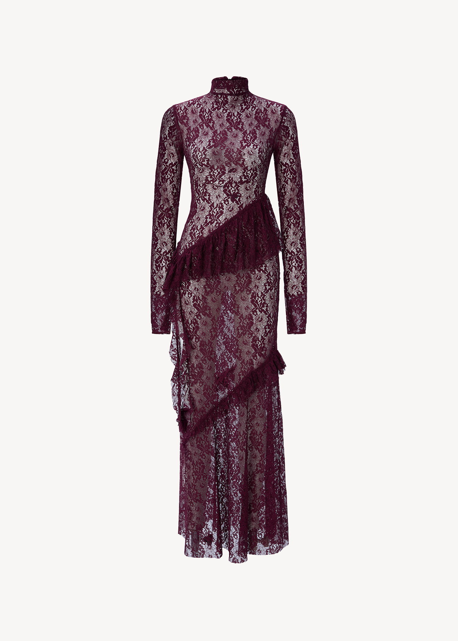 SWIRLING TRIM LACE DRESS