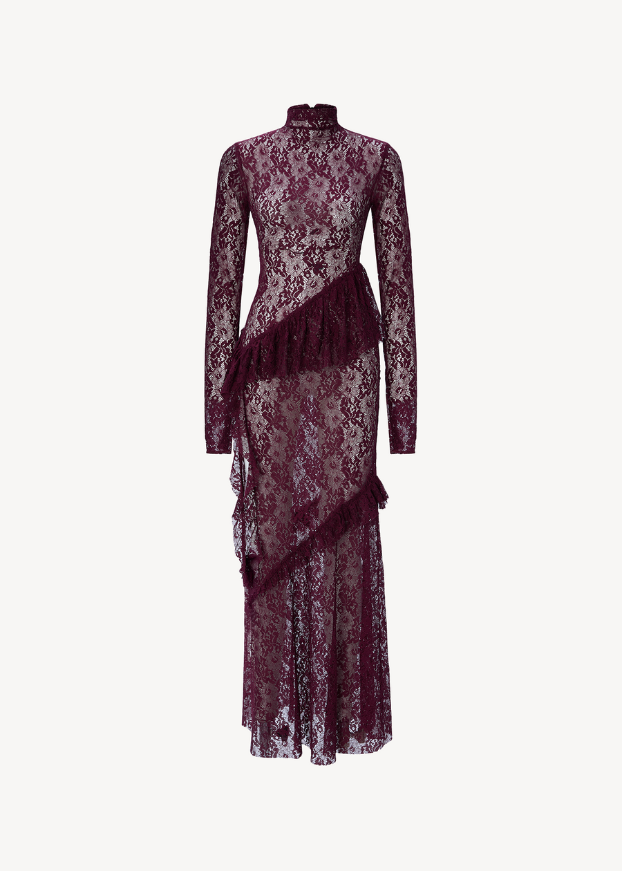 SWIRLING TRIM LACE DRESS