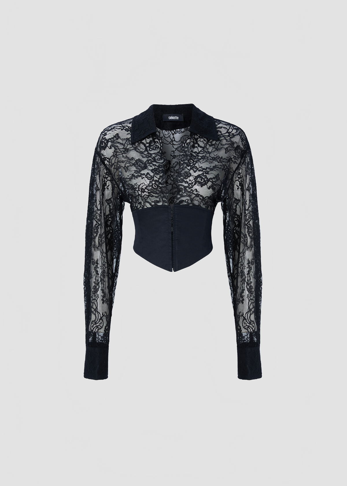 LACE NINA SHIRT IN BLACK