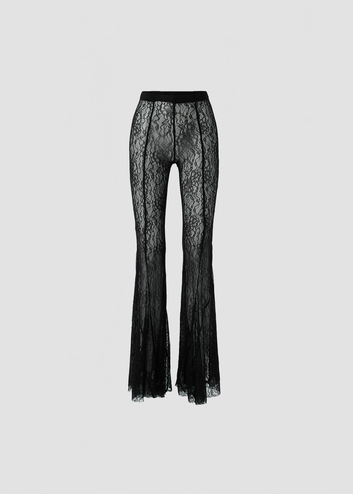 LACE FLARED TIGHTS IN BLACK