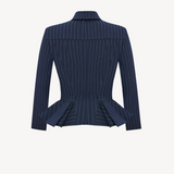 PINSTRIPE PEPLUM JACKET