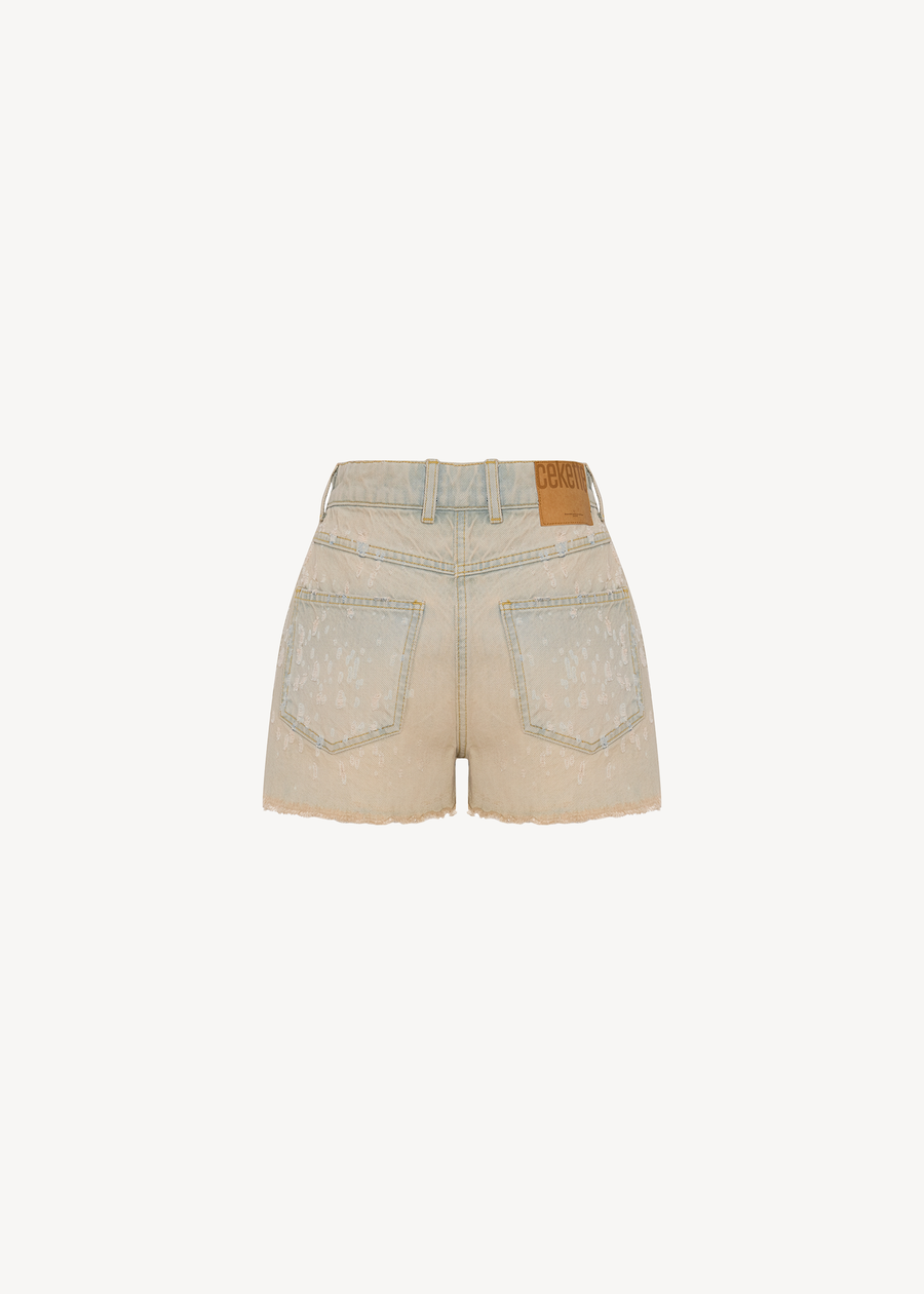 MINI DENIM SHORTS IN ASH