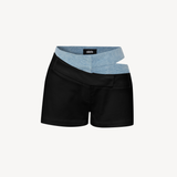 SIDE SHOW DOUBLE SHORTS IN BLACK