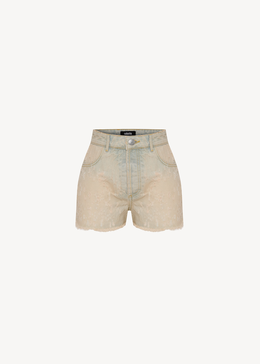 MINI DENIM SHORTS IN ASH