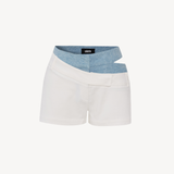 SIDE SHOW DOUBLE SHORTS IN WHITE