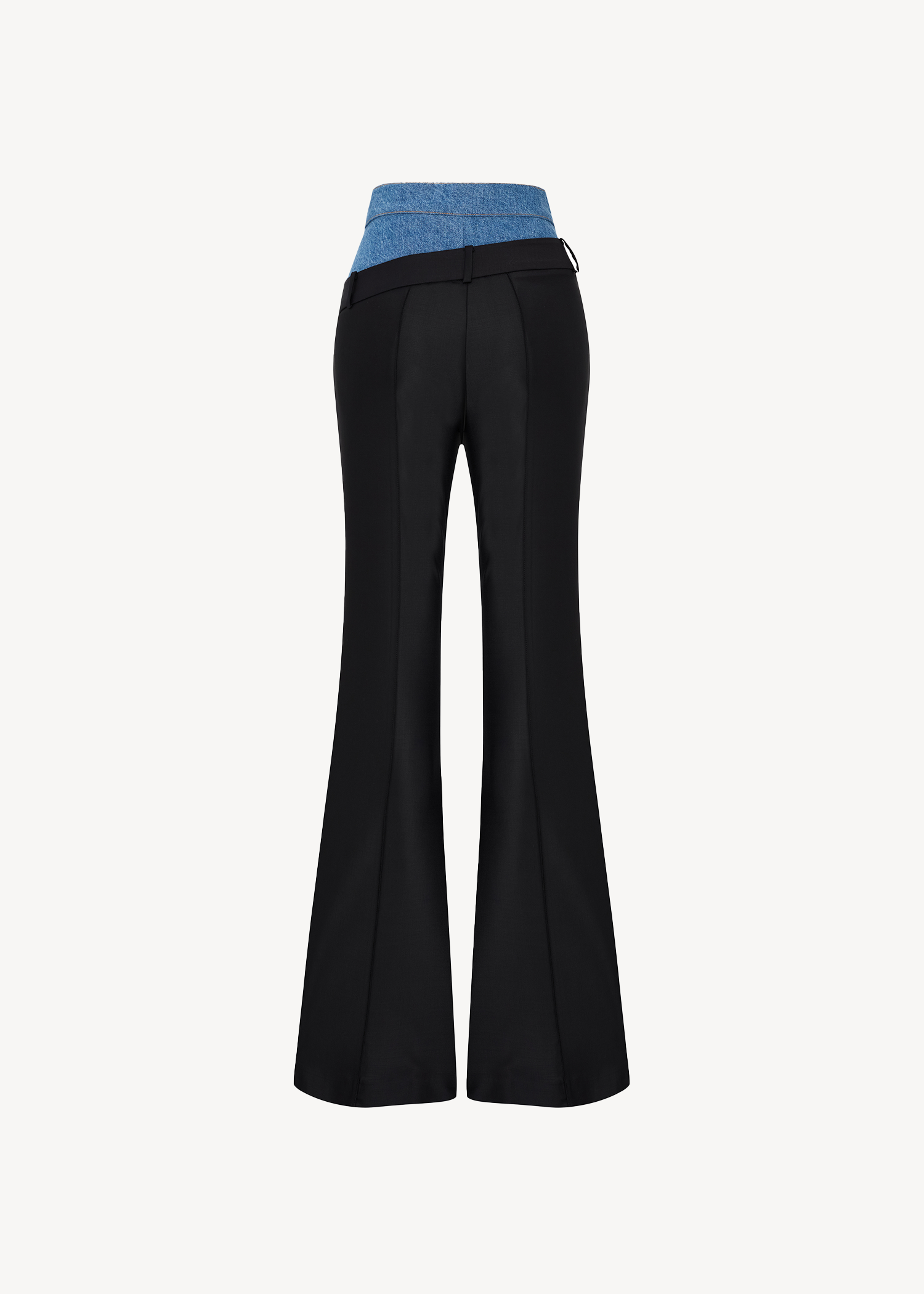 DOUBLE WAISTED FLARED PANTS