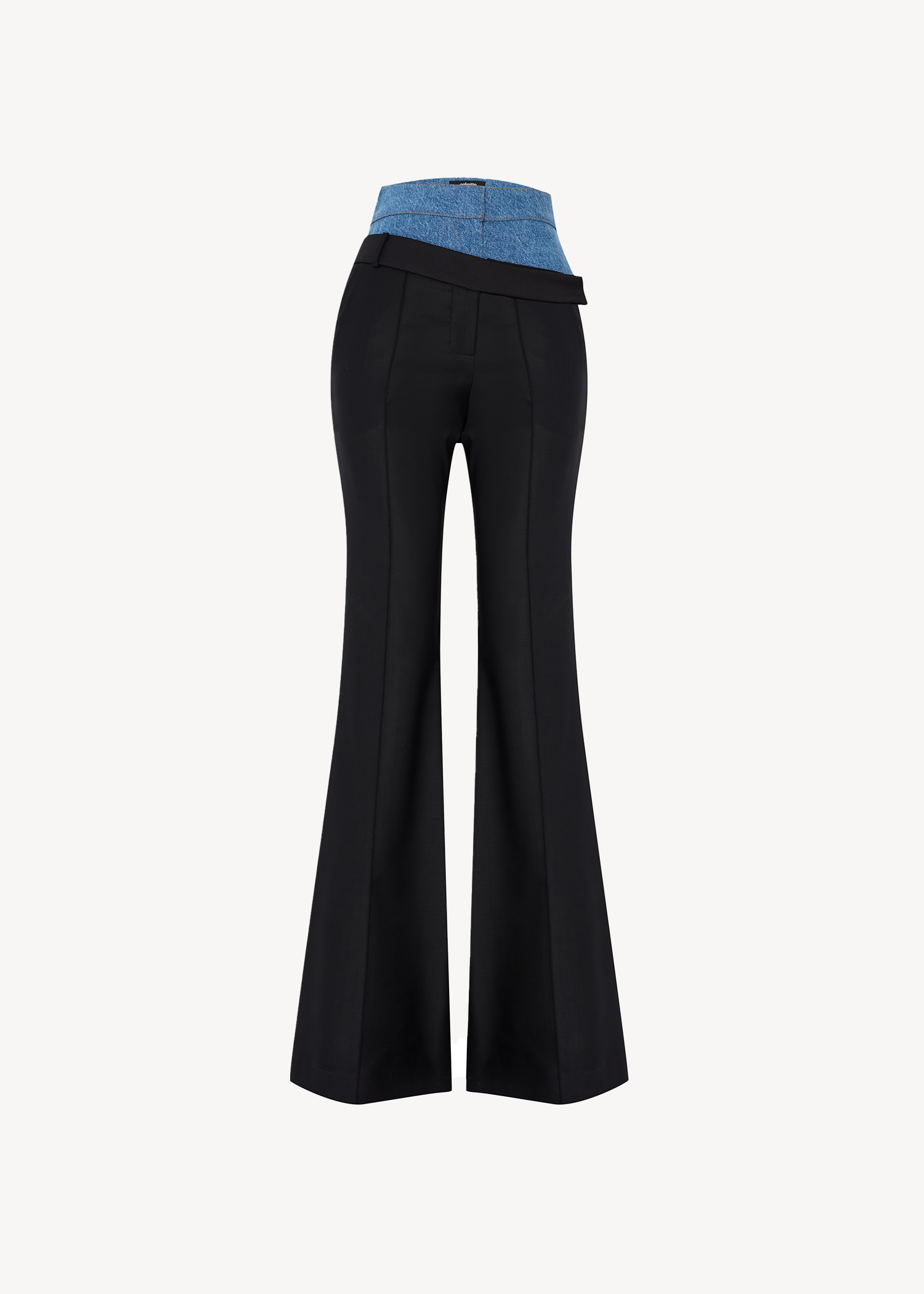 DOUBLE WAISTED FLARED PANTS