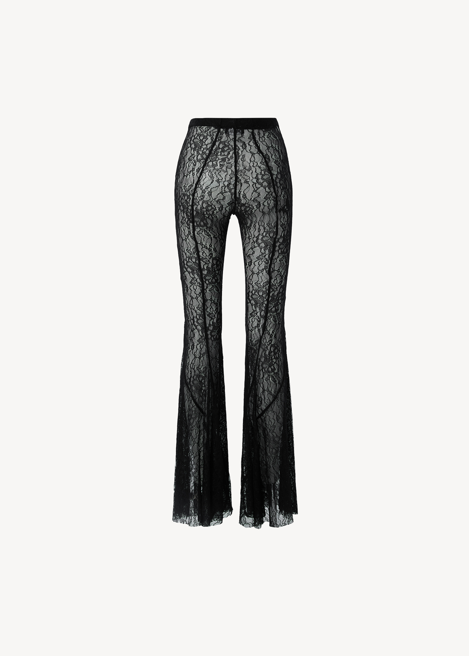 LACE FLARED TIGHTS IN BLACK