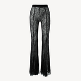 LACE FLARED TIGHTS IN BLACK